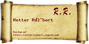 Retter Róbert névjegykártya